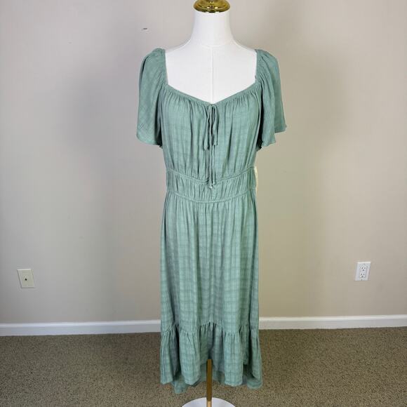 Rewind Juniors Short Sleeve Textured Hi Low Midi Dress US Girl's XL - Picture 2 of 9